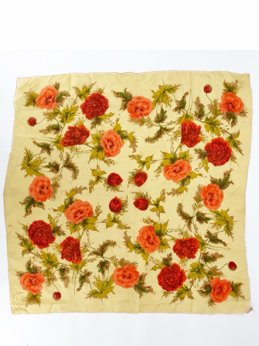 (2) Vintage Scarves Roses Floral - Picture 2 of 7